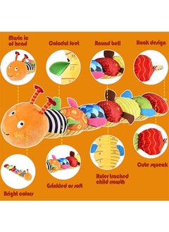 Garlo Infant Baby Musical Stuffed Animal Activity Soft Toys with Multi-Sensory Crinkle, Rattle and Textures, for Tummy Time Newborn 0-3-6-12 Months Boys, Girls, Caterpillar  - Image 3