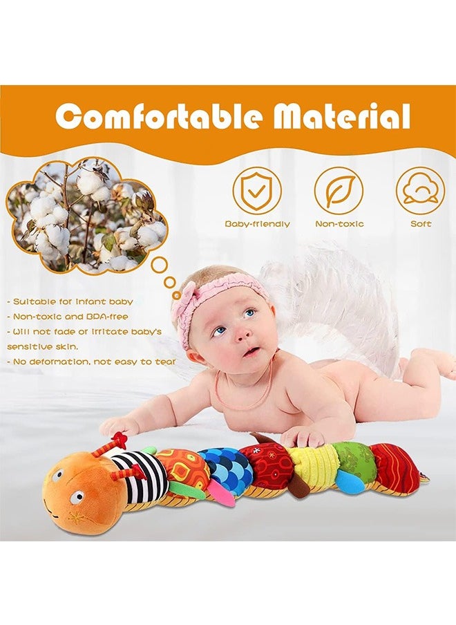 Garlo Infant Baby Musical Stuffed Animal Activity Soft Toys with Multi-Sensory Crinkle, Rattle and Textures, for Tummy Time Newborn 0-3-6-12 Months Boys, Girls, Caterpillar  - Image 5