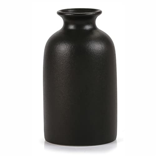 Ceramic Black Small Vase Dry Flower Vases Minimalism Style for Modern Table Shelf Fit Fireplace Bedroom Kitchen Living Room Home Decor Black Small