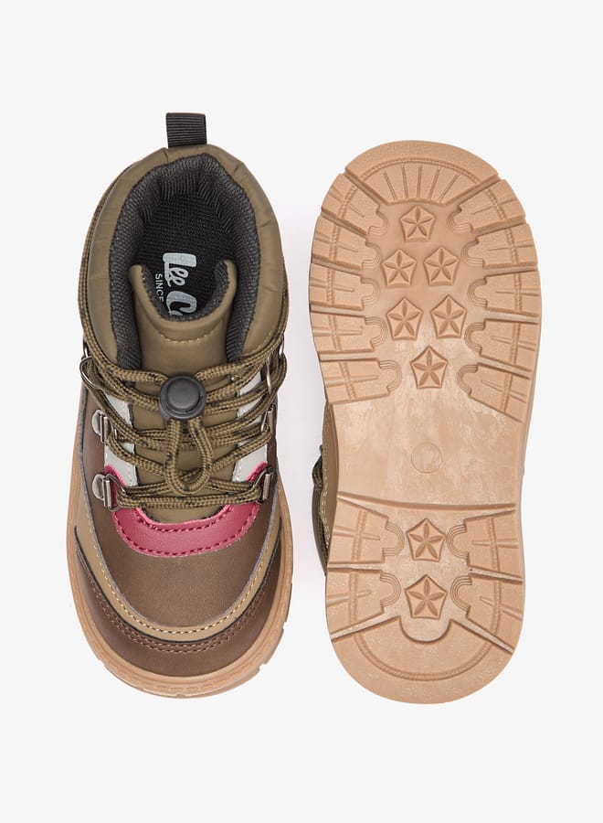 لي كوبر بوت أطفال بنعل سفلي مزين بألواح مع إغلاق بحبل قابل للتعديل - Image 4