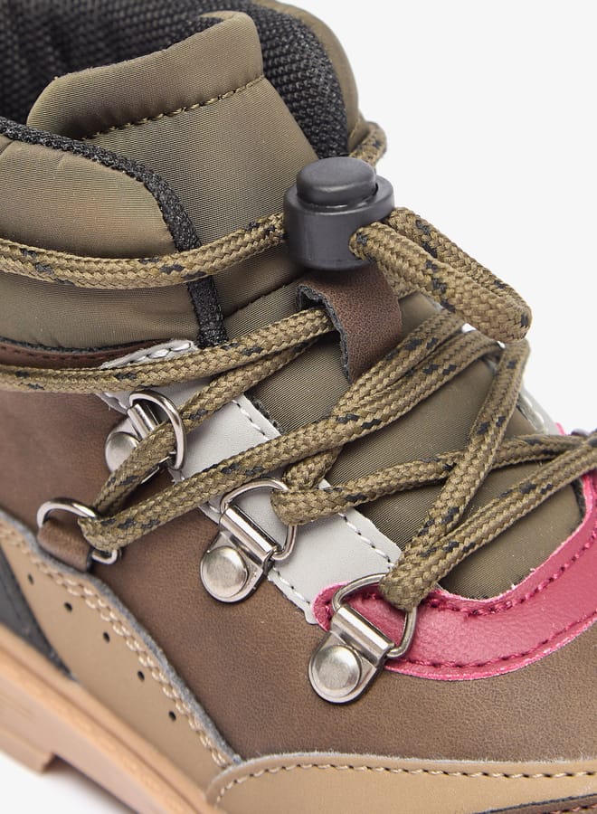 لي كوبر بوت أطفال بنعل سفلي مزين بألواح مع إغلاق بحبل قابل للتعديل - Image 5