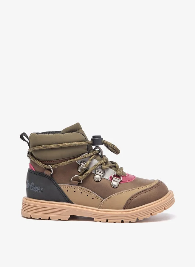 Lee Cooper Boys' Panelled Low Ankle Boots with Adjustable Cord Lock Closure