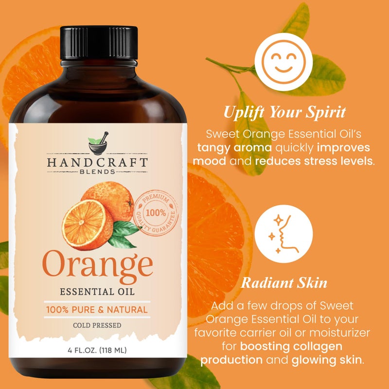 Handcraft Blends Orange Essential Oil - Huge 4 Fl Oz - 100% Pure and Natural - Premium Grade Essential Oil for Diffuser and Aromatherapy - Image 5
