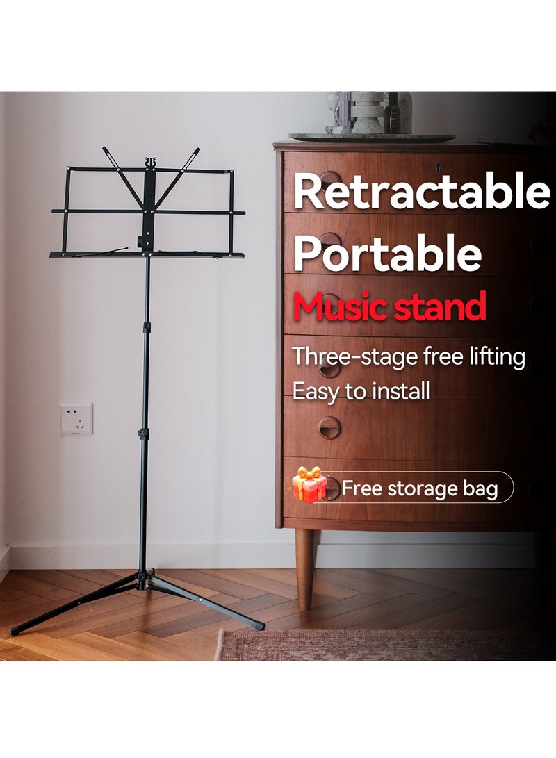 Generic Universal music stand, Foldable, Lightweight, Portable, Includes a storage bag  - Image 2