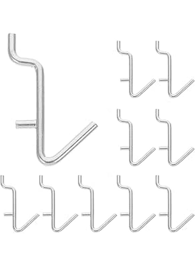 Metal V Shaped Pegboard Hooks 20pcs 2.5 Inch Hole Spacing Set for Garage Tool Organizer - Image 1
