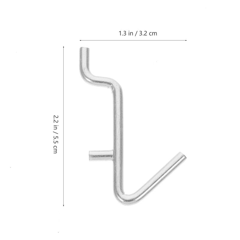 Metal V Shaped Pegboard Hooks 20pcs 2.5 Inch Hole Spacing Set for Garage Tool Organizer - Image 3