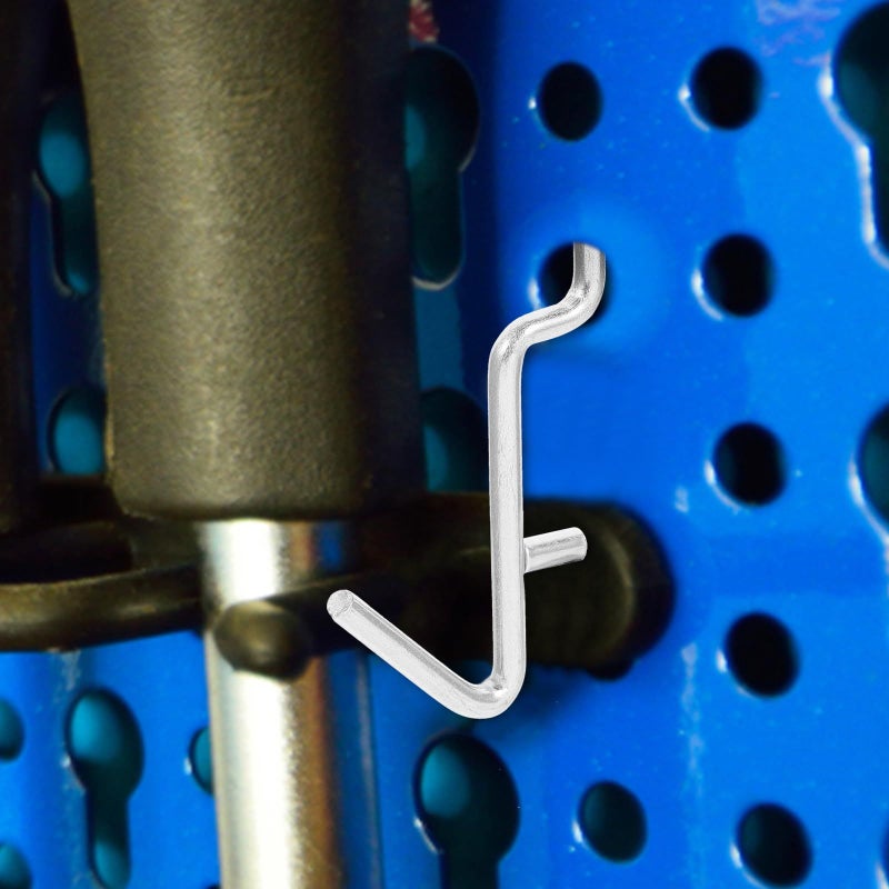 Metal V Shaped Pegboard Hooks 20pcs 2.5 Inch Hole Spacing Set for Garage Tool Organizer - Image 5