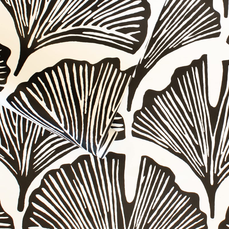 Tempaper x Novogratz Black Feather Palm Removable Peel and Stick Wallpaper, 20.5 in X 16.5 ft, Made in The USA - Image 5