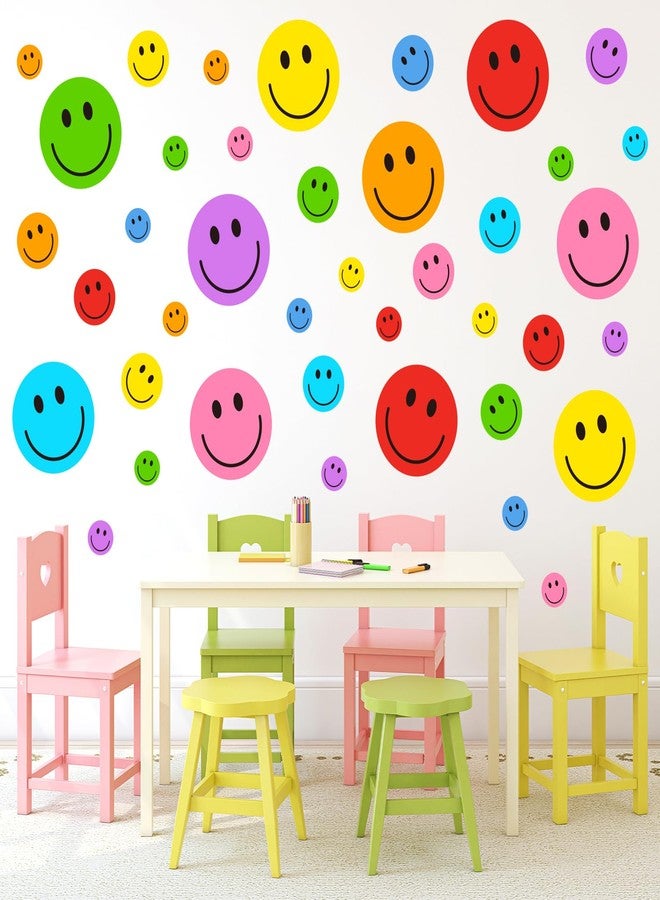 وولاين ملصقات حائط على شكل وجه مبتسم من Whaline، مكونة من 8 ورقات، ملصقات حائط ملونة على شكل وجه سعيد، ديكور جداري لطيف للفصول الدراسية والمنزل والمكتب والحفلات والحضانة - Image 5