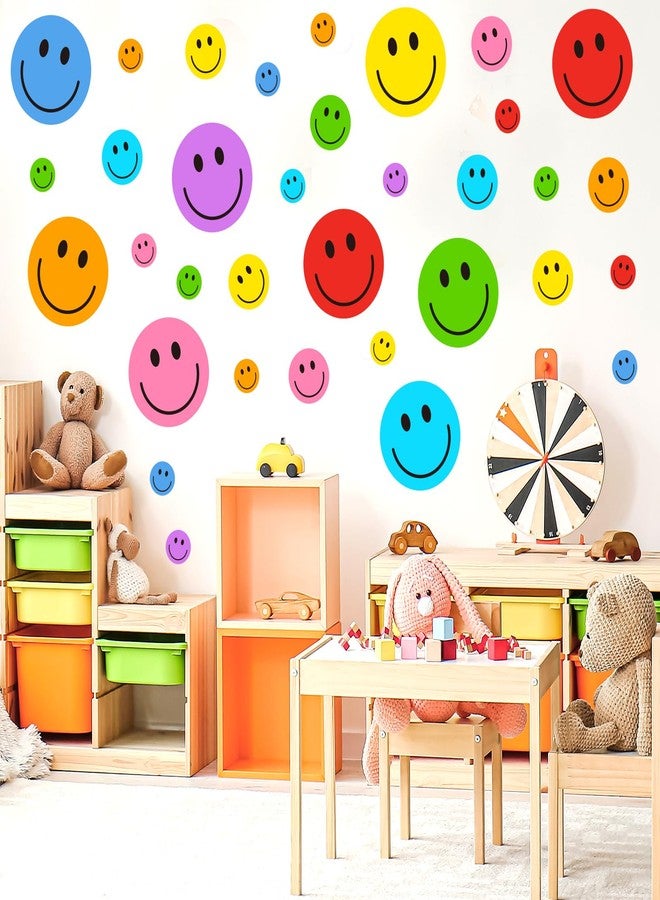 وولاين ملصقات حائط على شكل وجه مبتسم من Whaline، مكونة من 8 ورقات، ملصقات حائط ملونة على شكل وجه سعيد، ديكور جداري لطيف للفصول الدراسية والمنزل والمكتب والحفلات والحضانة - Image 4