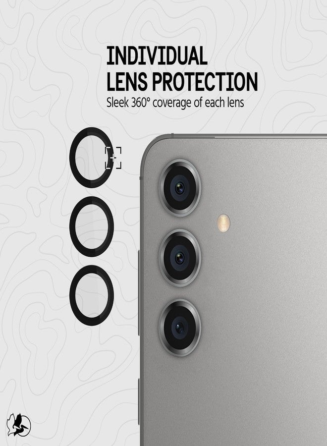 Pelican Samsung Galaxy S24 Plus Camera Lens Protector with Aluminum Rings - 9H Tempered Glass - Durable Anti-Scratch, Anti-Shatter, HD View with Night Shoot and Case Friendly, Easy to Install - Black - Image 4