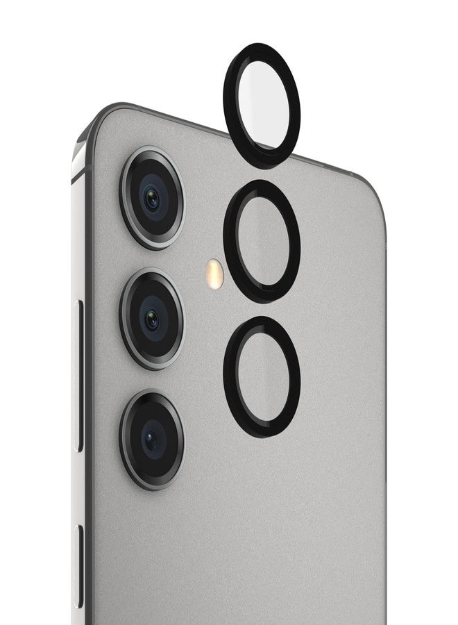 Pelican Samsung Galaxy S24 Plus Camera Lens Protector with Aluminum Rings - 9H Tempered Glass - Durable Anti-Scratch, Anti-Shatter, HD View with Night Shoot and Case Friendly, Easy to Install - Black - Image 1