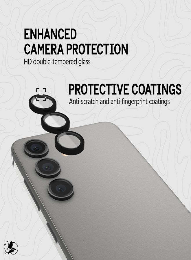 Pelican Samsung Galaxy S24 Plus Camera Lens Protector with Aluminum Rings - 9H Tempered Glass - Durable Anti-Scratch, Anti-Shatter, HD View with Night Shoot and Case Friendly, Easy to Install - Black - Image 5