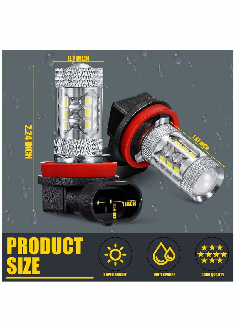 Loquat H11 H8 LED Fog Light Bulbs, Golden Yellow H16 Bright DRL Lamps, Fog Light High Power 3030 SMD - Image 5