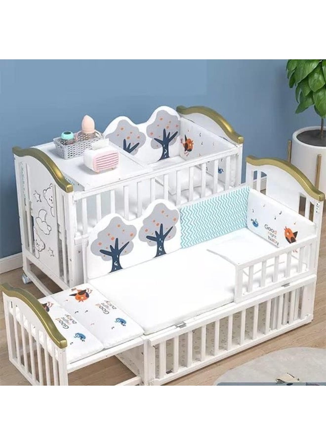 MiniMe Movable Wooden Swing Cradle | Baby Cradle 0-60 Months | Solid Pine Wood Swing Crib | Adjustable Height Nursery Essential | Safe Durable White Wooden Baby Bunk with Gentle Rocking & Easy Assembly - Image 5