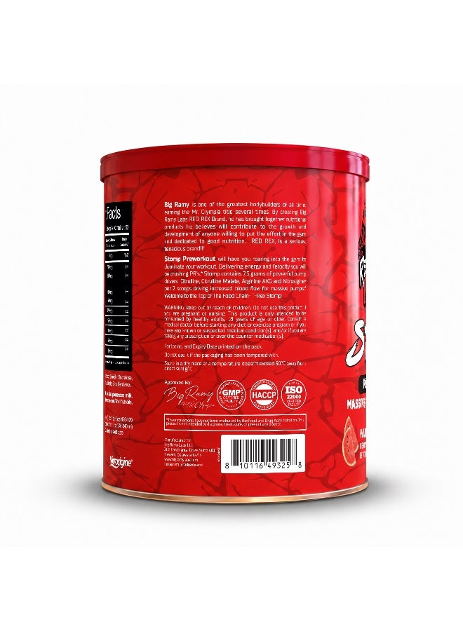 RED REX Stomp Pre-Workout Powder - Watermelon Flavor - 455g - for Energy & Performance - Image 2