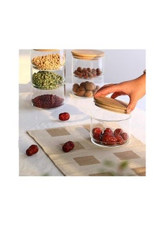 Spaceshoop 3 Tier Stacking Jars Round Clear Acrylic Candy Cookie Jar with Wooden Lid and Wood Spoon  - Image 5
