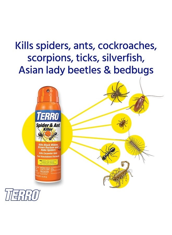 TERRO T2302-6 Spider Killer Spray for Indoors and Outdoors - Kills Spiders, Ants, Roaches, Scorpions, Ticks, Silverfish, and Other Insects - Image 3