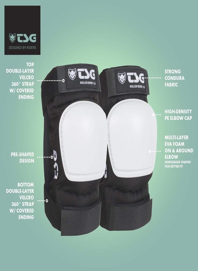 TSG Elbow Pads 3.0 for Roller Derby, Skateboard, Hardshell, EVA Foam, Impact Protection, Tear Resistant Nylon, Certified, Secure Fit, Velcro Strap, Ergonomic, Slim Profile, Anti Slip, Swiss Design - Image 3