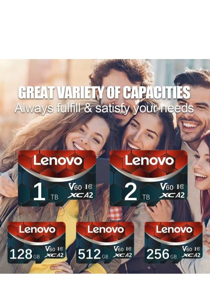 لينوفو جروب ليميتيد بطاقة مايكرو اس دي لينوفو V60 فائقة السرعة كلاس 10 مقاومة للماء A2 فلاش سريعة القراءة سعة 512 جيجا مع محول بطاقة 512 GB - Image 3