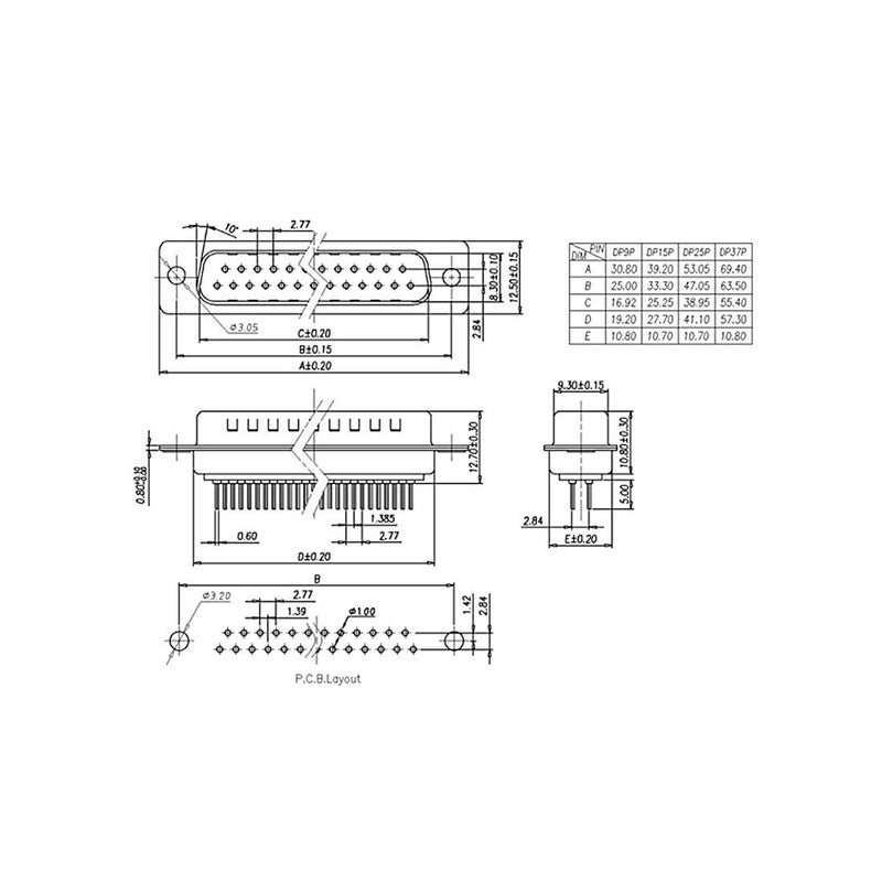 XYWHPGV 25 Position D Sub Male Plug Connector Board Lock Port Terminal Blue - Image 5