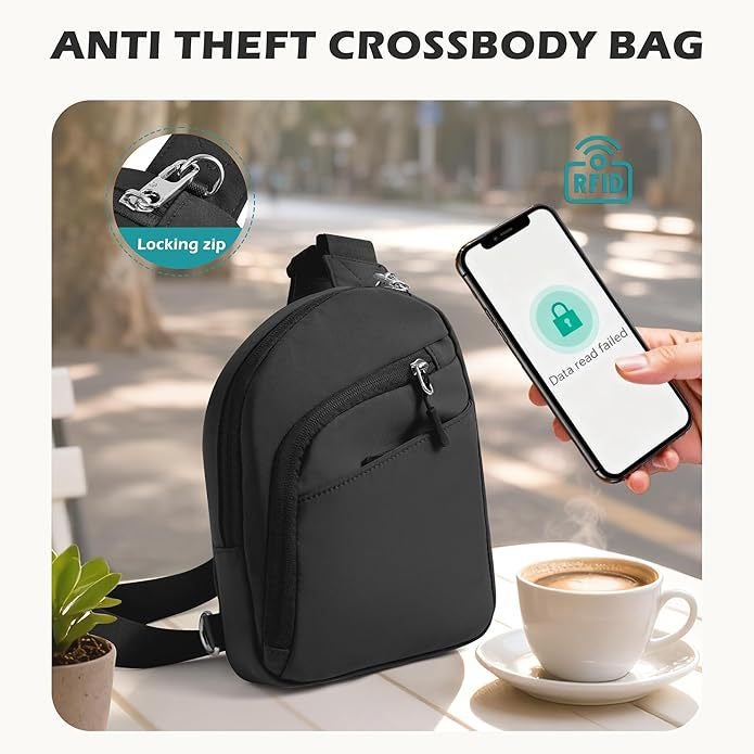 Unisex Anti-Theft Crossbody Sling Bag Small Waist Pack for Travel Sports Hiking - Image 2