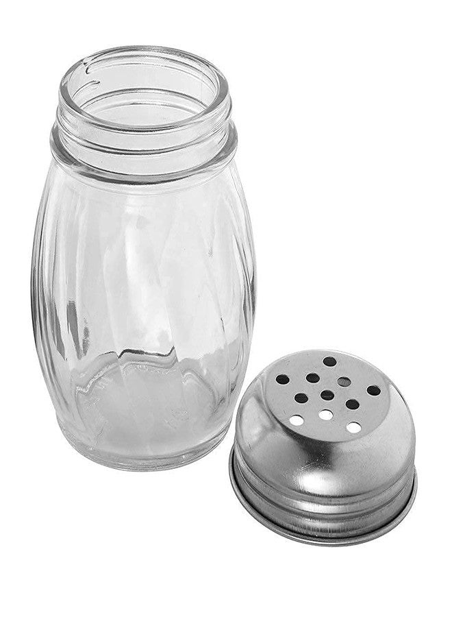 Touchcart Oregano & Chilli Flakes Dispenser Set of 2 Clear Plastic Spice Shakers with Stainless Steel Perforated Slotted Caps, Airtight Kitchen Jar Dispensers for Salt, Pepper, Seasoning, Condiments - Image 2