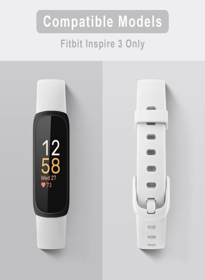 اي كي سوار AK متوافق مع سوار Fitbit Inspire 3 للرجال والنساء، أساور رياضية بديلة قابلة للتعديل لجهاز تتبع اللياقة البدنية Fitbit Inspire 3 (أبيض) - Image 2