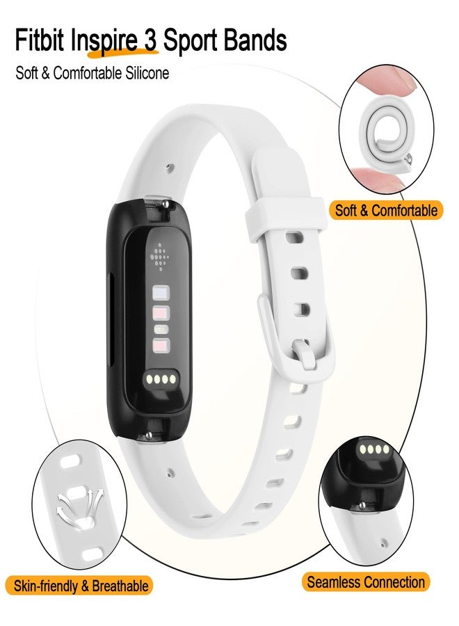 اي كي سوار AK متوافق مع سوار Fitbit Inspire 3 للرجال والنساء، أساور رياضية بديلة قابلة للتعديل لجهاز تتبع اللياقة البدنية Fitbit Inspire 3 (أبيض) - Image 4