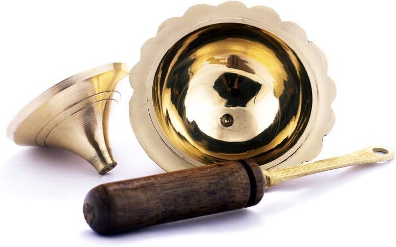 PUHUHP Dhoop Dani Kapoor Aarti Lamp Dhoop Stand with Wooden Handle Diya Diyas Oil Lamps Chirag Deepak for Aarti Diwali Navratras Lighting Hawan Puja Pooja Temple Home Office Pack of 2  - Image 5