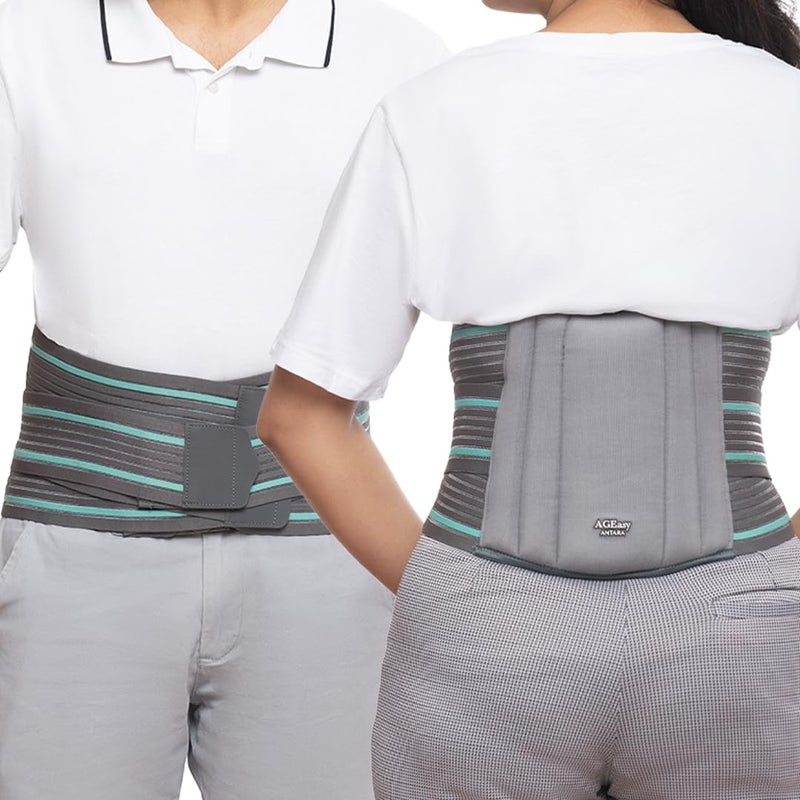 AGEasy (Max Group Cotton Comfort LS Back Support Belt For Back Pain Relief | Additional Gel Padding To Prevent Heat Loss | Back Belt For Back Pain | Waist Belt For Men & Women (Large, 34-38 Inches) - Image 1