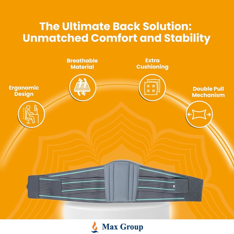 AGEasy (Max Group Cotton Comfort LS Back Support Belt For Back Pain Relief | Additional Gel Padding To Prevent Heat Loss | Back Belt For Back Pain | Waist Belt For Men & Women (Large, 34-38 Inches) - Image 4