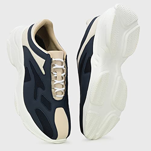 Cruiser Chunky Sneaker for Men | Bold & Trendy Design | Lightweight & Comfortable with Cushioned Insole | Perfect for Streetwear & Casual Outfits_Navy_7 UK - Image 4