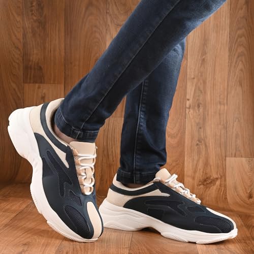 Cruiser Chunky Sneaker for Men | Bold & Trendy Design | Lightweight & Comfortable with Cushioned Insole | Perfect for Streetwear & Casual Outfits_Navy_7 UK - Image 3