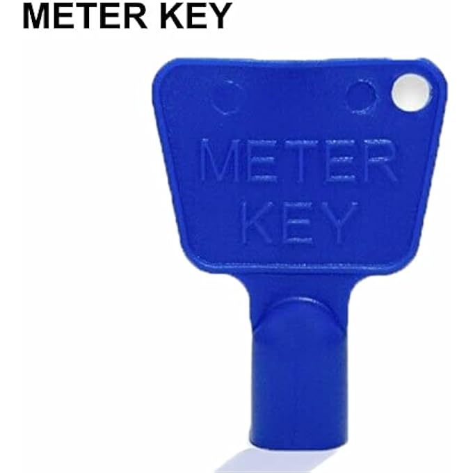 METER BOX KEY - PLASTIC UTILITY KEY - METER CUPBOARD KEY - ELECTRIC METER KEY - GAS METER KEY - TRIANGLE SOCKET SPANNER KEY - 5 PACK  BLUE - Image 2