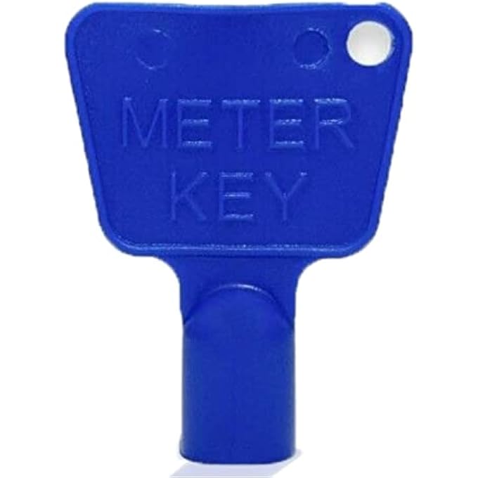 METER BOX KEY - PLASTIC UTILITY KEY - METER CUPBOARD KEY - ELECTRIC METER KEY - GAS METER KEY - TRIANGLE SOCKET SPANNER KEY - 5 PACK  BLUE - Image 1
