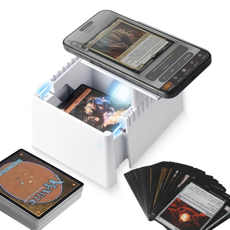Buldoospok Card Scanner Stand Holder for Trading Cards, MTG, TCG, Sports Cards with LED Light and Base, ABS Material, USB-C Rechargeable MTG/TCG Card Scanner Machine (Non-3D Print, No Sleeved) - Image 1