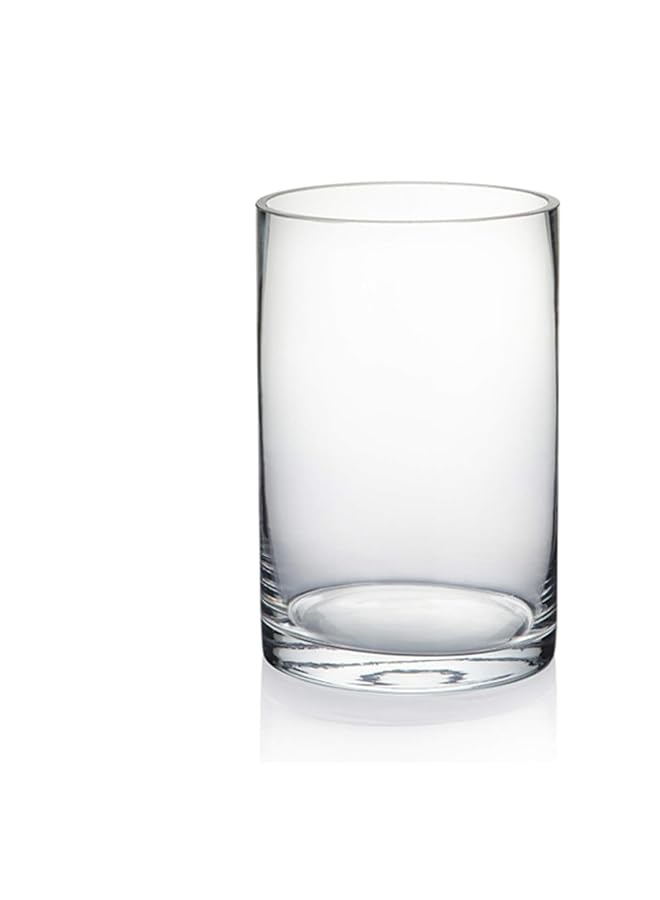 إيروريكس مزهرية أسطوانية مقاس 4 بوصات عرض × 6 بوصات ارتفاع، وعاء زهور زجاجي، حامل شموع، قطعة مركزية، وعاء زهور، لحفلات الزفاف، ديكور منزلي ومكتب شفاف 10 × 15 سم - Image 1