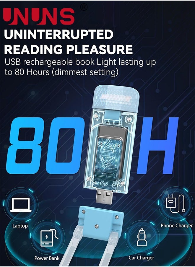Book Reading Light,USB Rechargeable Book Light For Reading In Bed,New 30-min Timer,3 Colors And 5 Brightness Adjustable For Eye Caring,LED Clip-on Book Light For Book Lovers,Kids