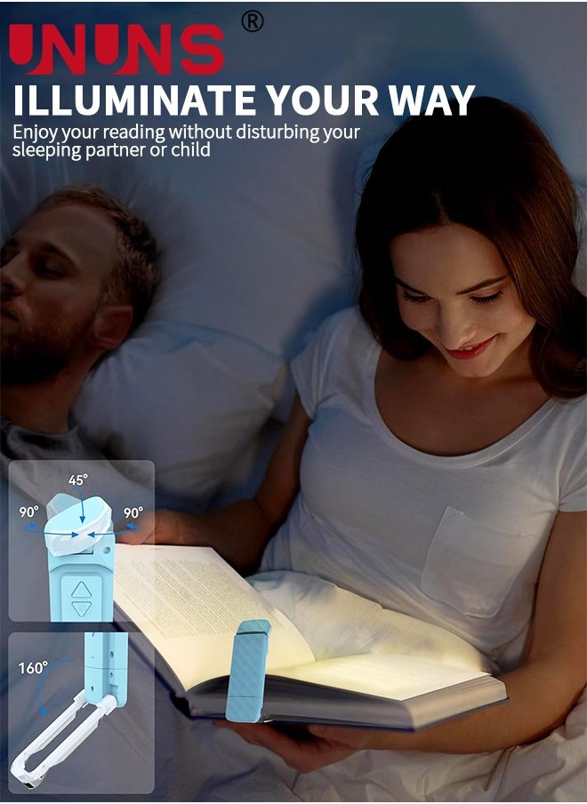 Book Reading Light,USB Rechargeable Book Light For Reading In Bed,New 30-min Timer,3 Colors And 5 Brightness Adjustable For Eye Caring,LED Clip-on Book Light For Book Lovers,Kids