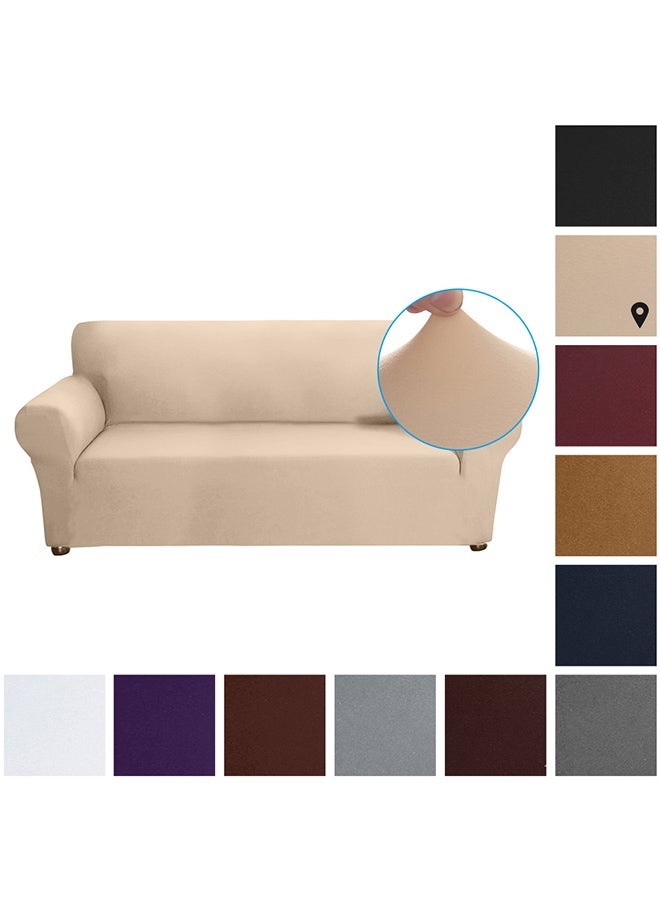 إسكدنيا غطاء أريكة مضاد للانزلاق ب3 مقاعد بيج 190-230سم - Image 3