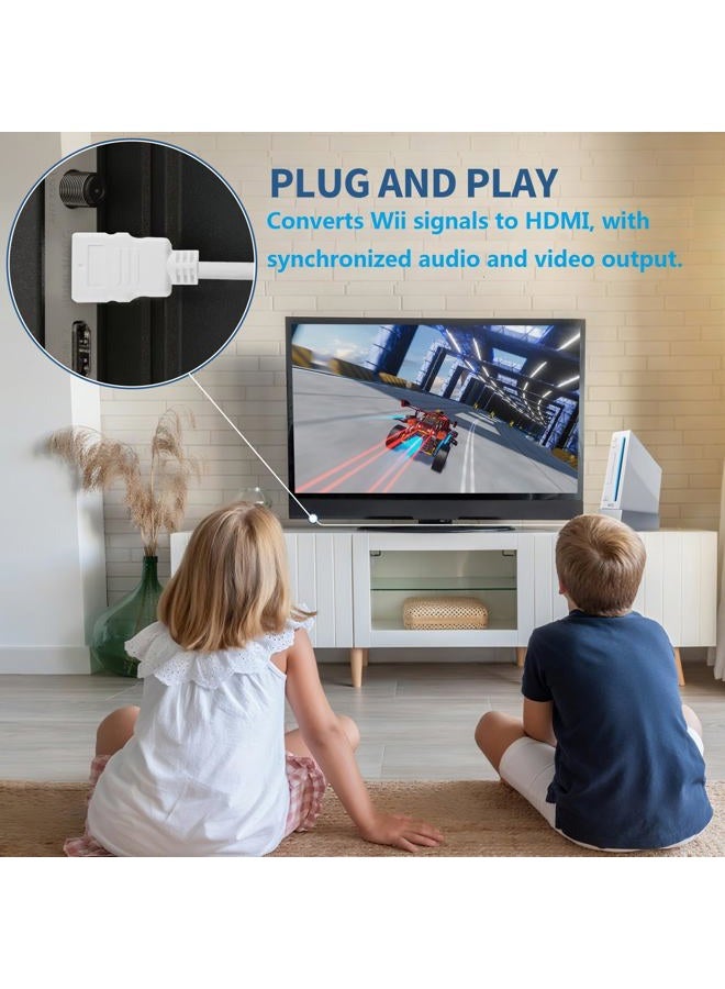 HOXIBSL 5ft WII to HDMI Converter Cable Adapter,for use with Full HD 1080P Devices with an HDMI Port,Compatible with WII,U,HDTV, Monitor (White) - Image 4