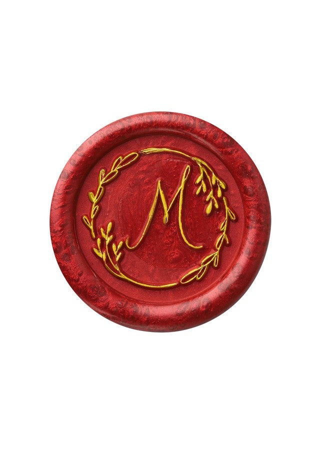 Yoption Handwritten Letter M Wax Seal Stamp, Vintage Initial Alphabet With Olive Branch Sealing Wax Stamp - Image 4