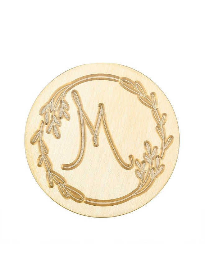 Yoption Handwritten Letter M Wax Seal Stamp, Vintage Initial Alphabet With Olive Branch Sealing Wax Stamp - Image 3