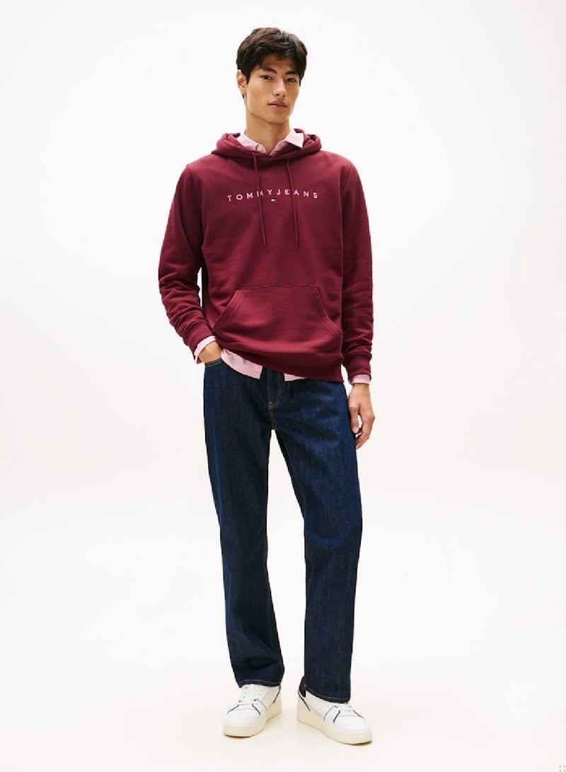 TOMMY JEANS Linear Logo Embroidery Kangaroo Pocket Hoody - Image 3