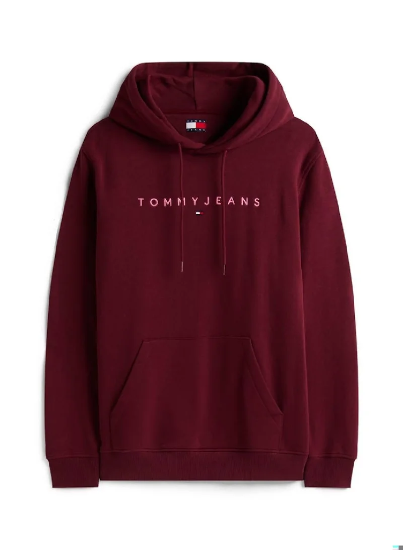 TOMMY JEANS  Linear Logo Embroidery Kangaroo Pocket Hoody for Men | Best Price UAE