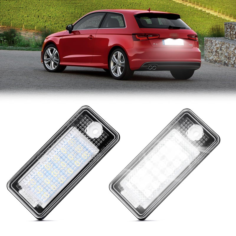 Gempro License Plate Lights LED Tag Lamps Assembly for Audi A3 S3 A4 S4 A6 S6 A8 S8 Q7 RS4 License Number Plate Lamps 6000K Pure White 2PCS - Image 3