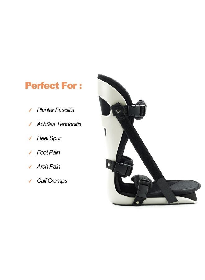 Plantar Fascitis Night Splint Adjustable Leg Support Brace for Fascia, Tendon and Calf Stretching, Heel and Bone Spur, Arch Pain Treatment Fit Right or Left Foot Black M - Image 3
