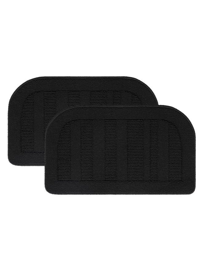 BEQHAUSE 30x18 Inch Kitchen Rug Mats 2pcs, Durable Anti-Slip Absorbent Dirt-Resistant Kitchen Rug Set Pet Mat Machine Washable (Black) - Image 1