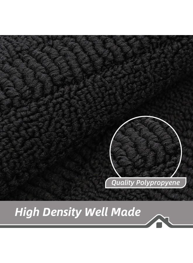 BEQHAUSE 30x18 Inch Kitchen Rug Mats 2pcs, Durable Anti-Slip Absorbent Dirt-Resistant Kitchen Rug Set Pet Mat Machine Washable (Black) - Image 5